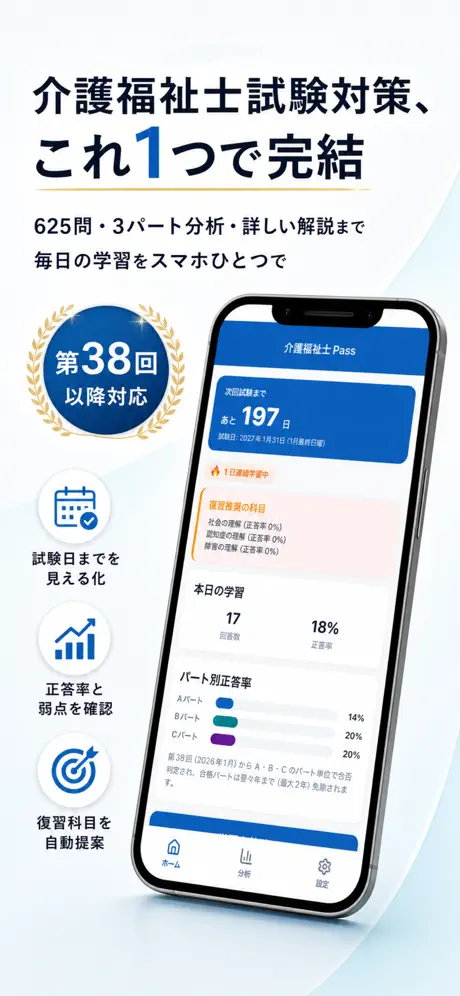 介護福祉士Pass 学習ホーム・全体像