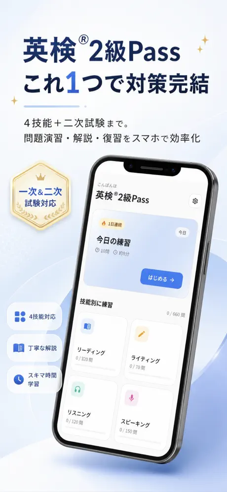 英検®2級Pass 掲載画面 1