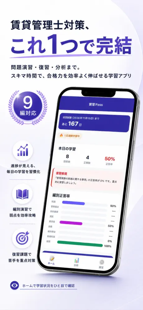 賃管Pass(賃貸不動産経営管理士) 掲載画面 1